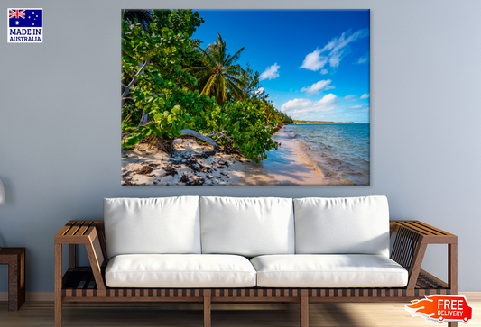 Plam Trees & Sea Scenery Sky View Photograph Print 100% Australian Made