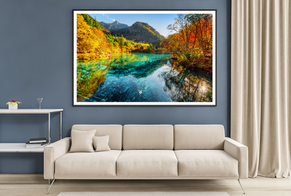 Autumn Trees & River View Photograph Home Decor Premium Quality Poster Print Choose Your Sizes