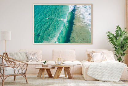 Surfer on Wave at Beach Photograph Australia Home Decor Premium Quality Poster Print Choose Your Sizes
