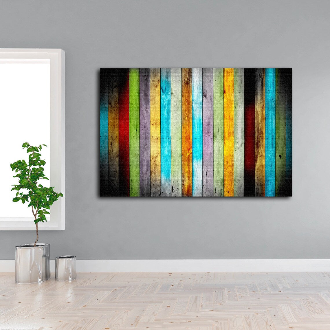 Colorful Wood Stripes Photograph Acrylic Glass Print Tempered Glass Wall Art 100% Made in Australia Ready to Hang