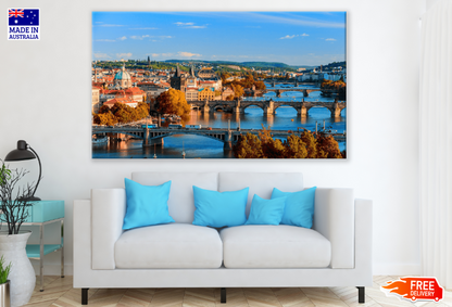 View Of The Vltava River And Charle Bridge Print 100% Australian Made