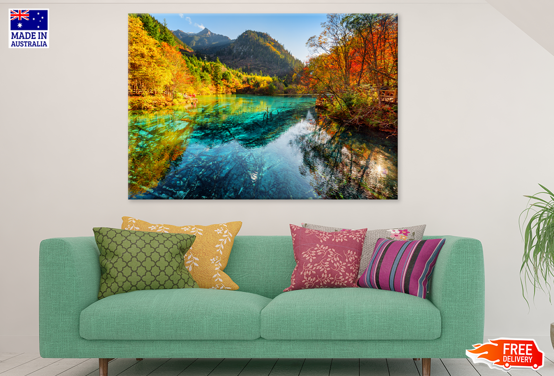 Autumn Trees & River View Print 100% Australian Made