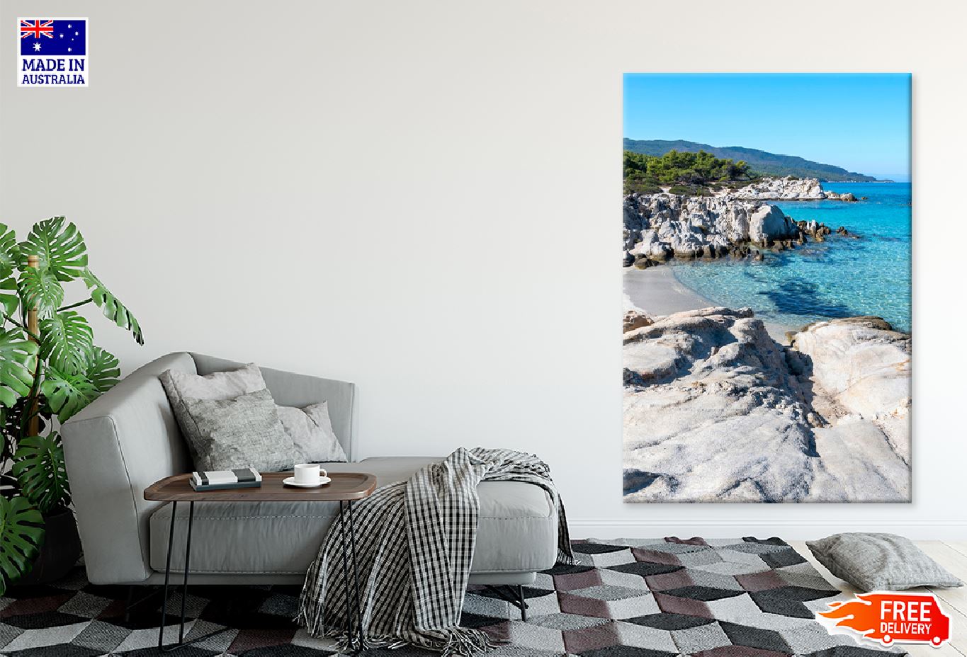 Rocky Coast Aegean Sea Photograph Print 100% Australian Made