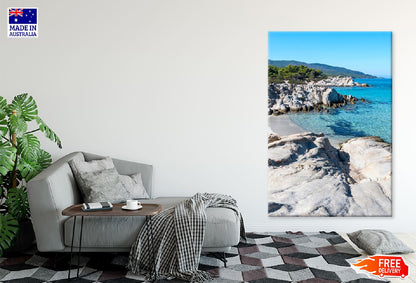 Rocky Coast Aegean Sea Photograph Print 100% Australian Made