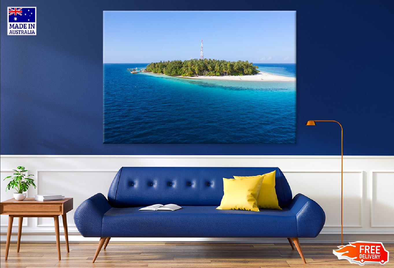 Small Island on Sea View Photograph Maldives Print 100% Australian Made