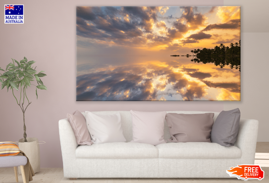 Sunset on a Tropical Beach with palm Trees Print 100% Australian Made