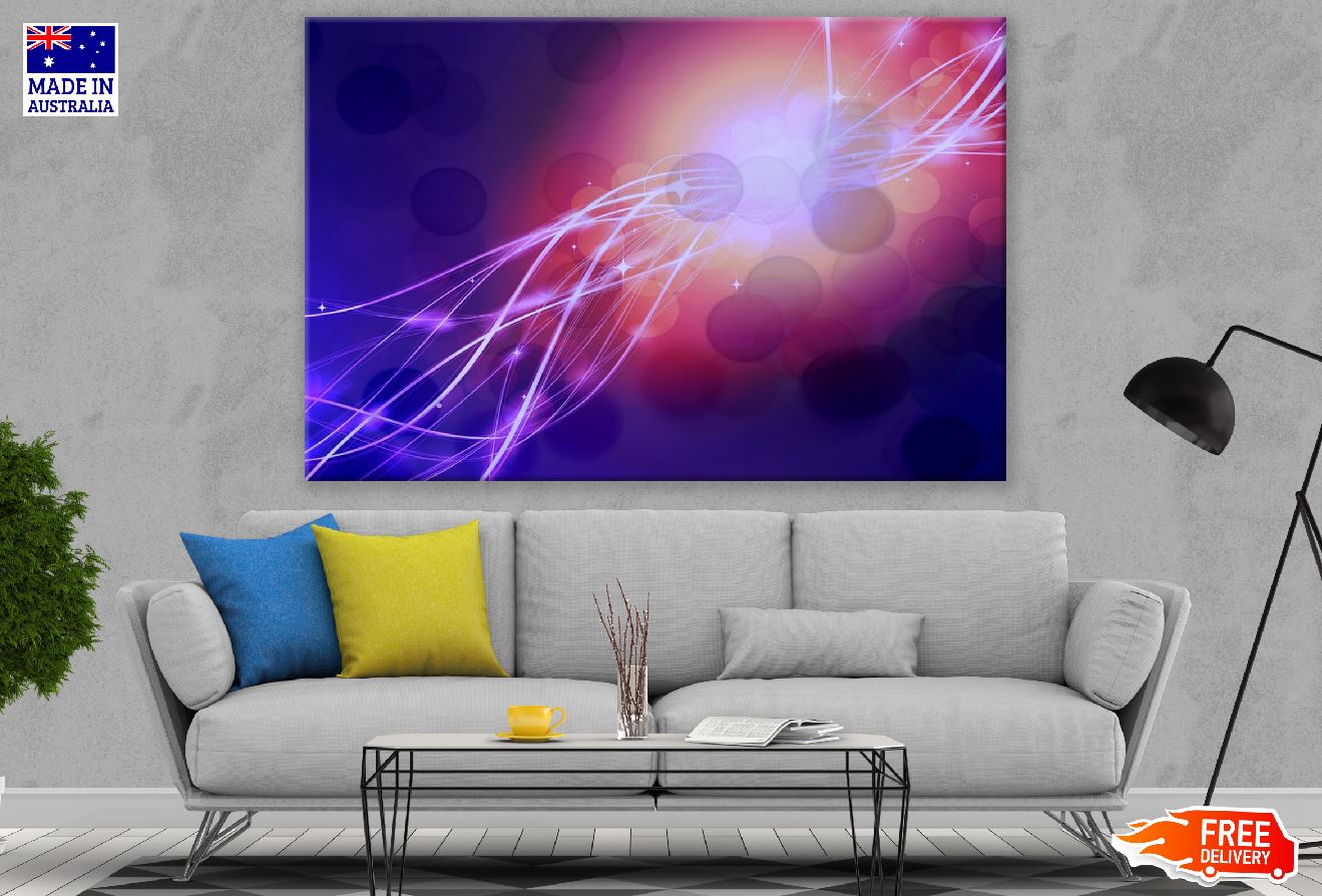 Pink Lines & Lights Digital Abstract Design Print 100% Australian Made