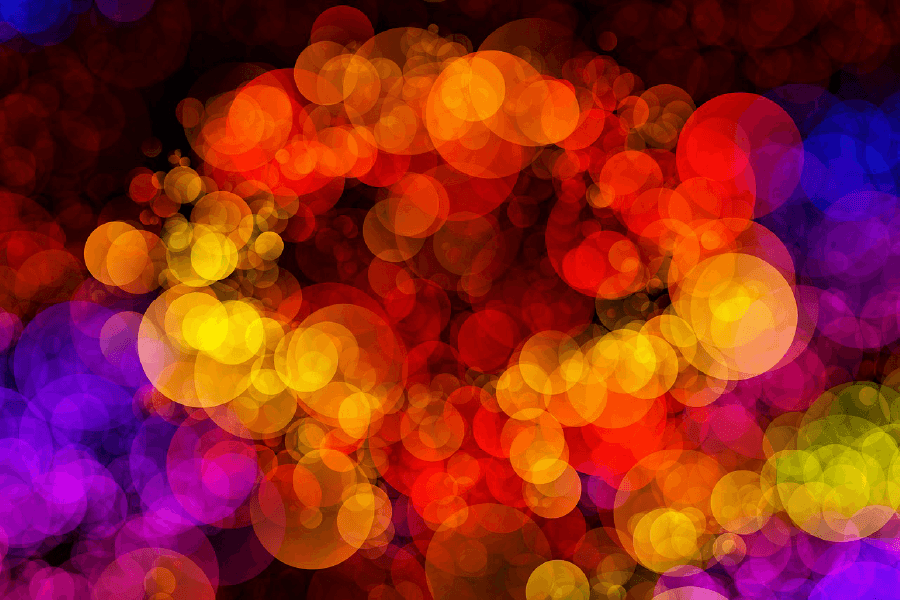 Abstract Red Yellow & Blue Bokeh Design Print 100% Australian Made