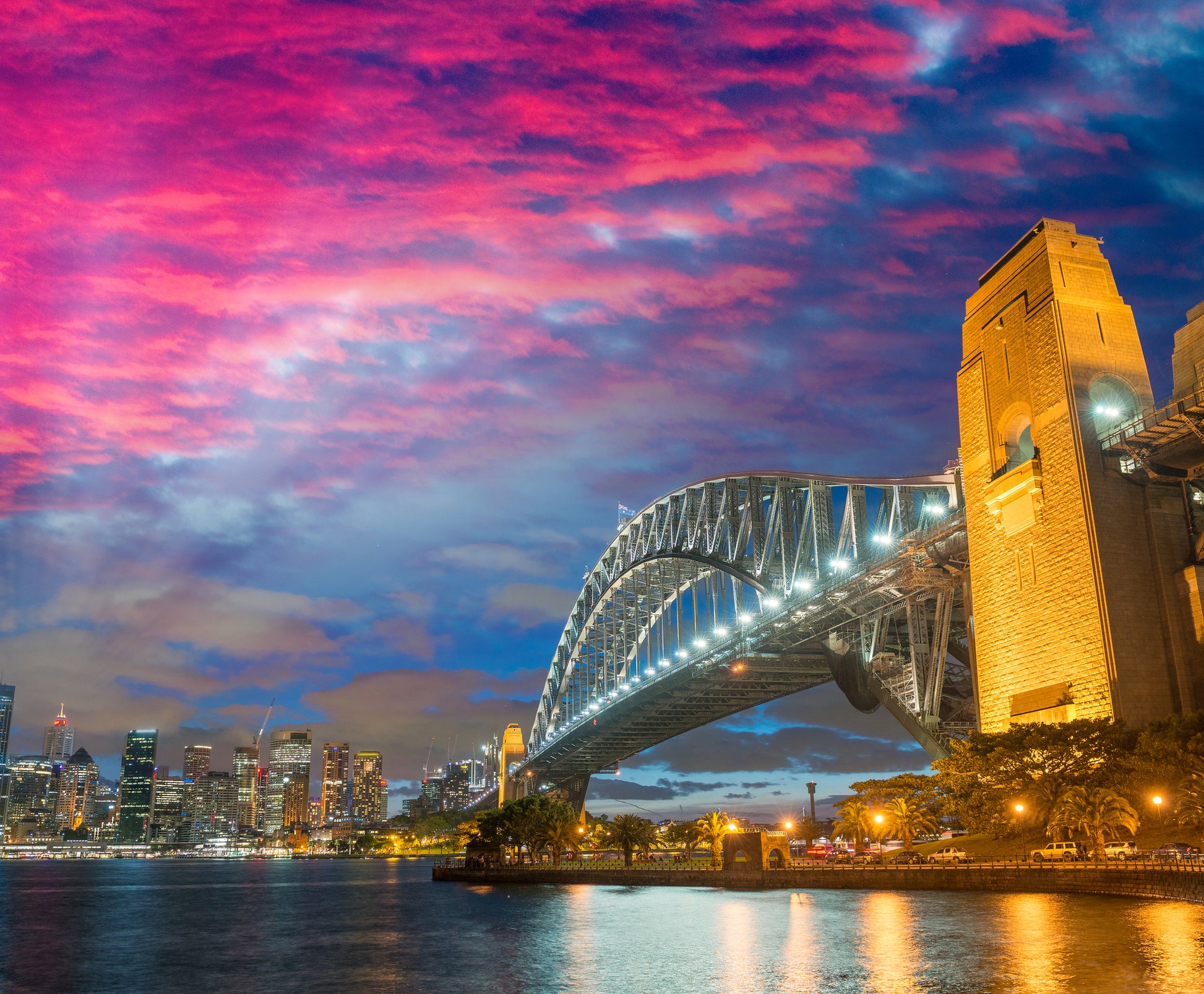 Night City Bridge View Photograph Home Decor Premium Quality Poster Print Choose Your Sizes