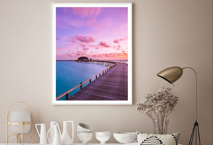 Villas Seascape with Soft Lights View Photograph Home Decor Premium Quality Poster Print Choose Your Sizes