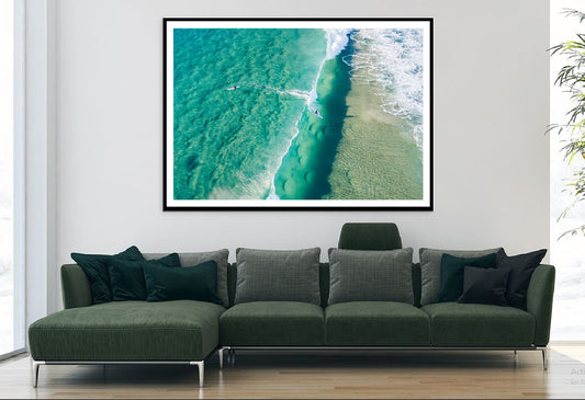 Surfer on Wave at Beach Photograph Australia Home Decor Premium Quality Poster Print Choose Your Sizes