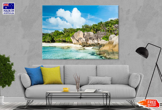 Anse Source d'Argent Beach View Photograph Print 100% Australian Made