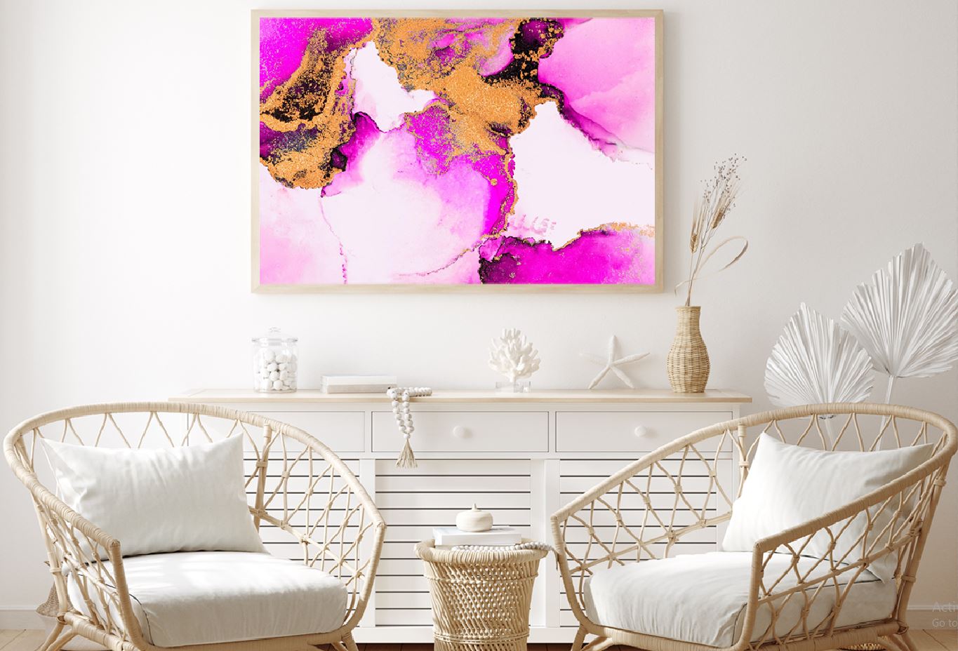Black Pink & Gold Splash Abstract Design Home Decor Premium Quality Poster Print Choose Your Sizes