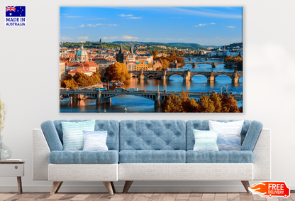 View Of The Vltava River And Charle Bridge Print 100% Australian Made
