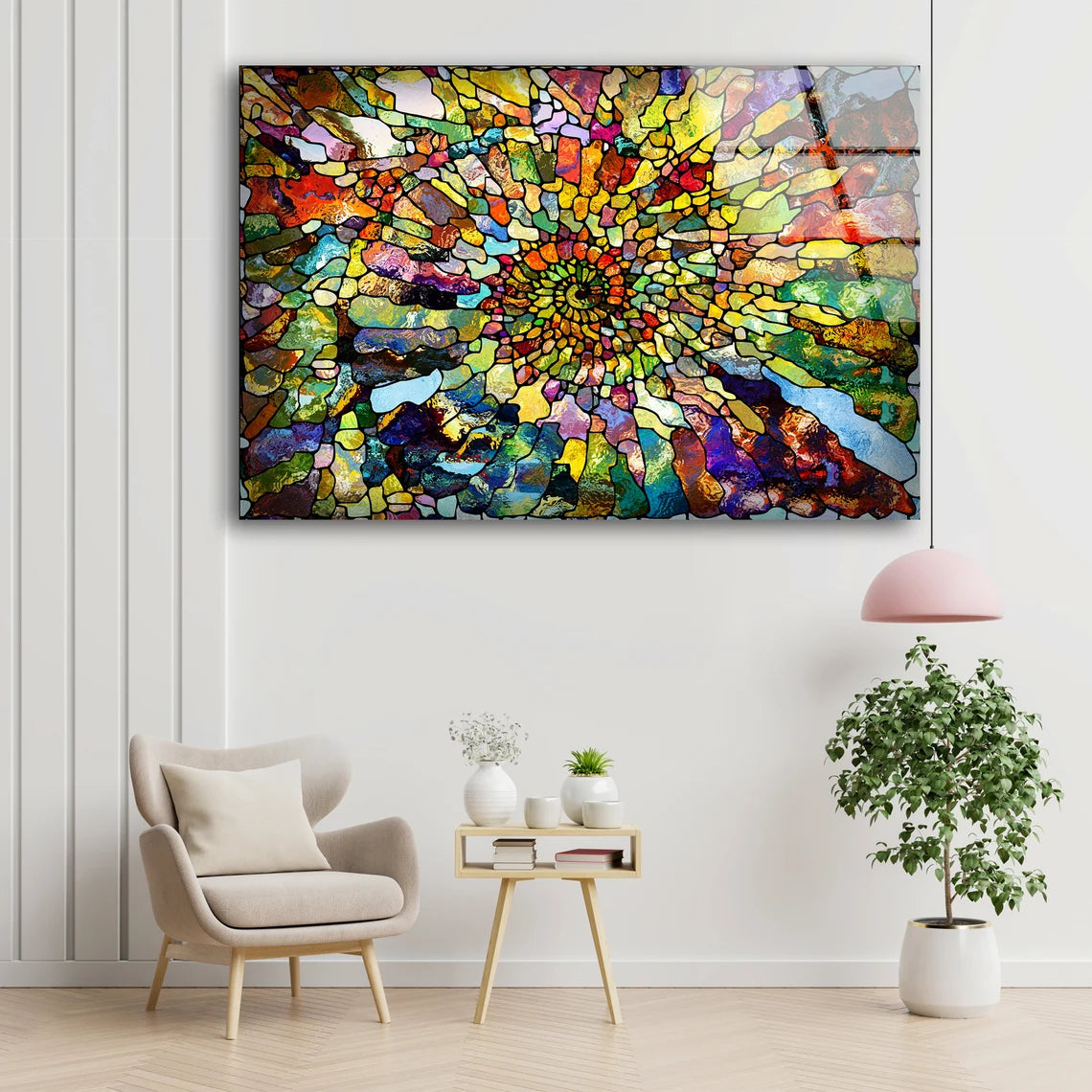 Colorful Glass Mosaic Abstract Design Acrylic Glass Print Tempered Glass Wall Art 100% Made in Australia Ready to Hang