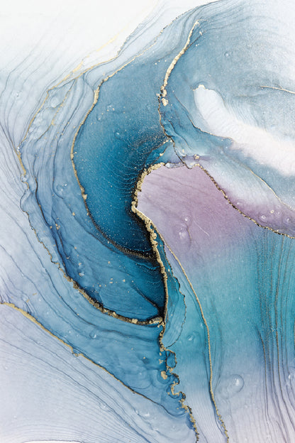 Blue & Pink Gold Marble Abstract Design Home Decor Premium Quality Poster Print Choose Your Sizes