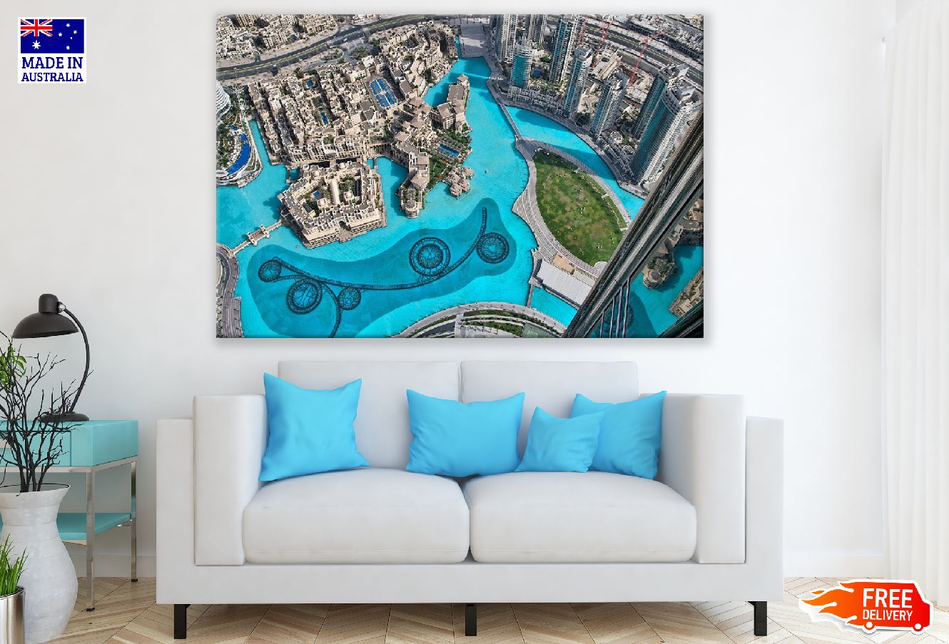 Burj Park Aerial View Photograph Dubai Print 100% Australian Made