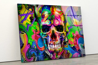 Abstract Skull Design Acrylic Glass Print Tempered Glass Wall Art 100% Made in Australia Ready to Hang