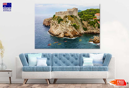 Dubrovnik Sea Coastline Scenery Sky View Photograph Print 100% Australian Made