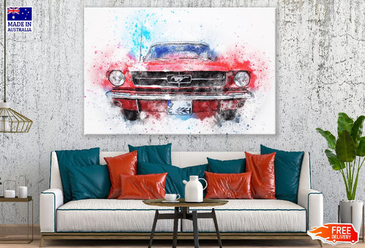 Vintage Car Abstarct Watercolor Painting Print 100% Australian Made