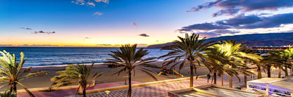 Panoramic Canvas El Zapillo Seashore Night View Photograph High Quality 100% Australian Made Wall Canvas Print Ready to Hang