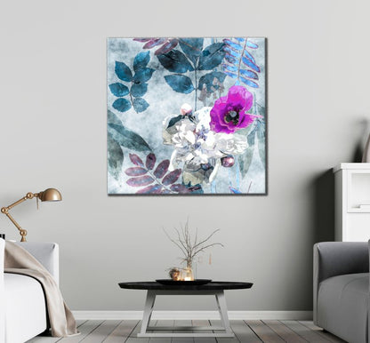 Square Canvas Watercolor Floral Painting High Quality Print 100% Australian Made