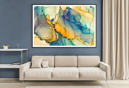 Blue Green & Yellow Abstract Design Home Decor Premium Quality Poster Print Choose Your Sizes