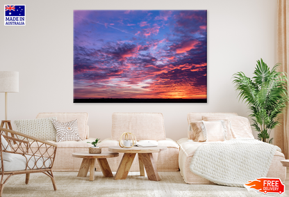 Sunset Cloudy Sky Scenery View Print 100% Australian Made