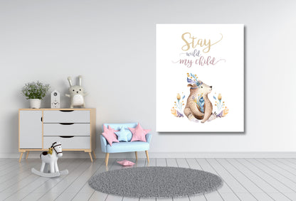 Stay Wild My Child Watercolour Kids Art Print 100% Australian Made