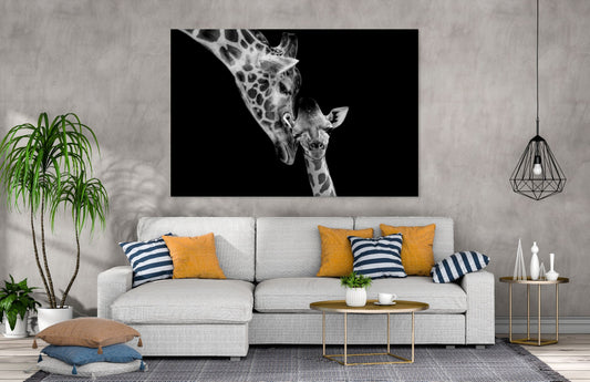 Black and White Giraffe Stunning Print 100% Australian Made