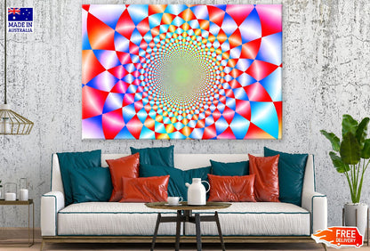 Pink Blue & Red Abstract Design Print 100% Australian Made