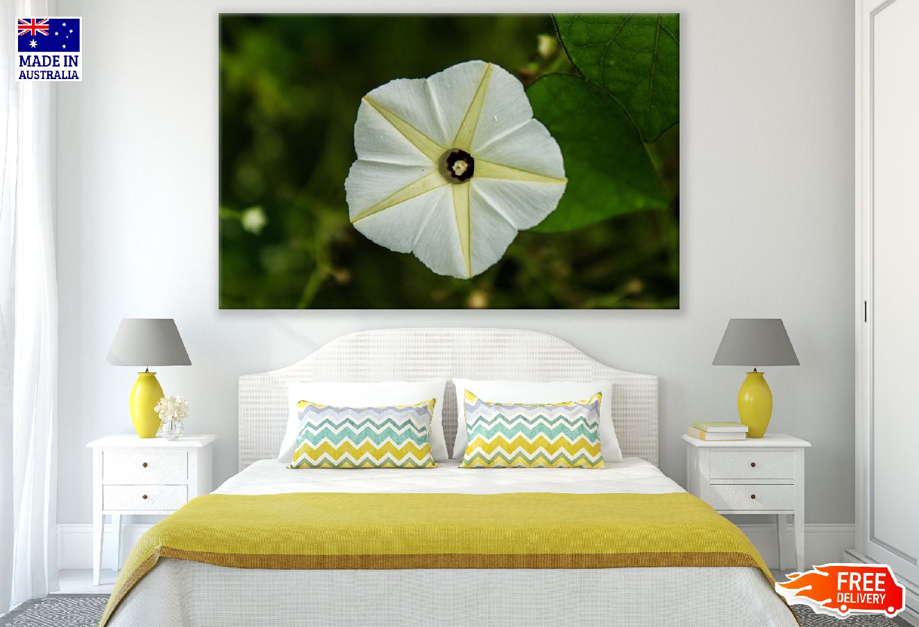 Beach White Moonflower Closeup Photograph Print 100% Australian Made