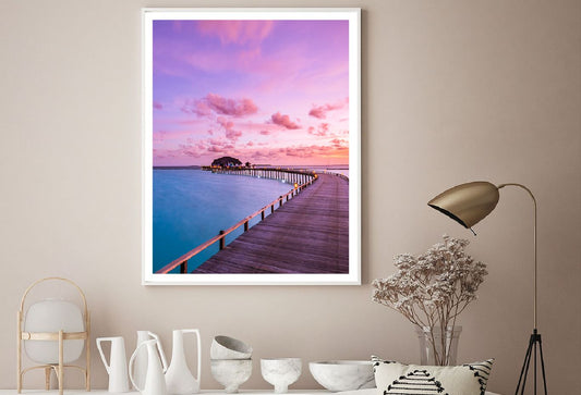 Maldives Villa on Sea Sunset View Photograph Home Decor Premium Quality Poster Print Choose Your Sizes