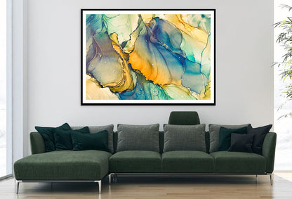 Blue Green & Yellow Abstract Design Home Decor Premium Quality Poster Print Choose Your Sizes