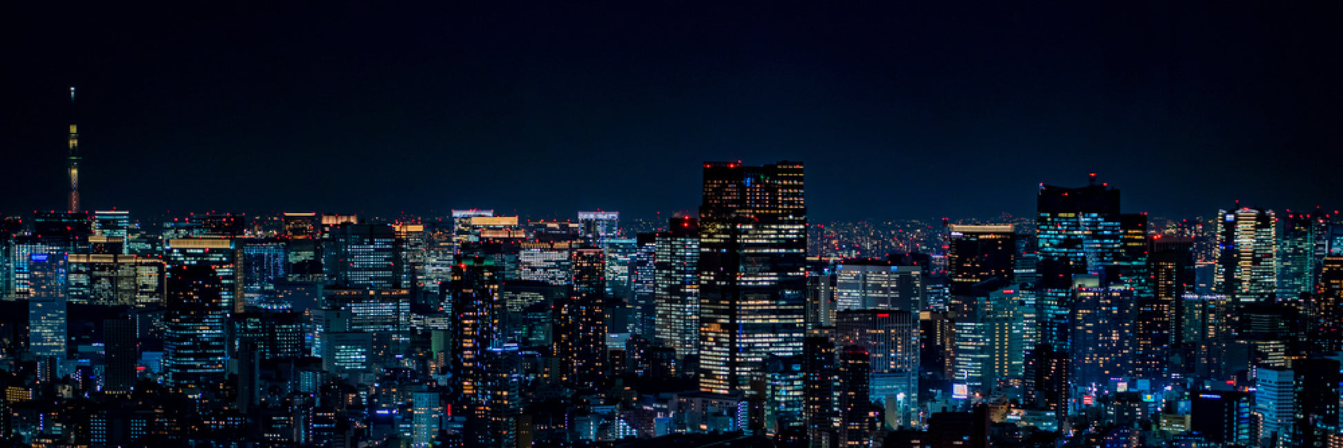 Panoramic Canvas Tokyo City Night View Photograph High Quality 100% Australian Made Wall Canvas Print Ready to Hang