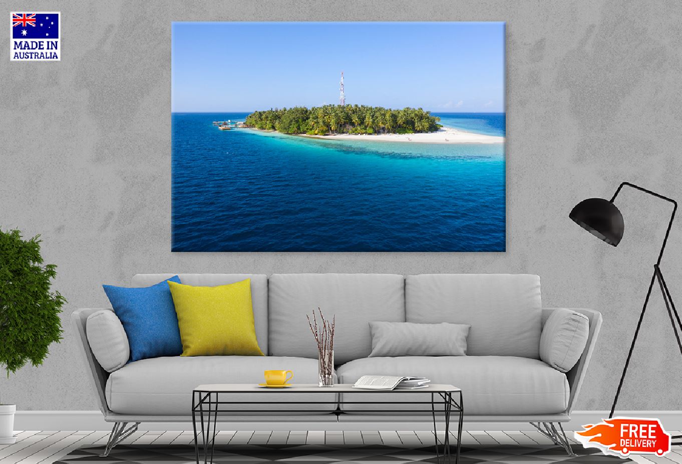 Small Island on Sea View Photograph Maldives Print 100% Australian Made