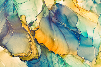 Blue Green & Yellow Abstract Design Home Decor Premium Quality Poster Print Choose Your Sizes