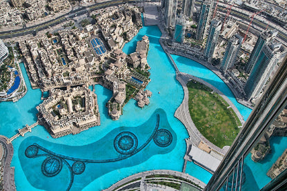 Burj Park Aerial View Photograph Dubai Print 100% Australian Made
