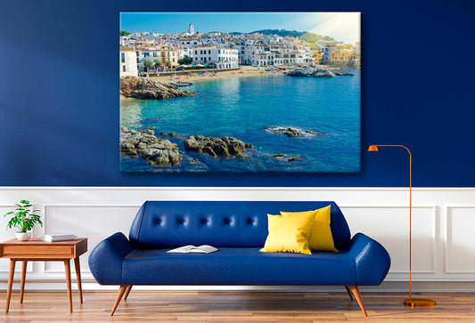 Bella Home Beach & Coastal town in Spain Print Canvas Ready to hang