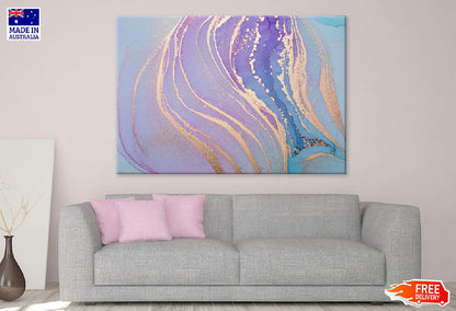 Pink Blue & Gold Lines Abstract Design Print 100% Australian Made