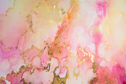 Pink Yellow & Gold Abstract Design Print 100% Australian Made