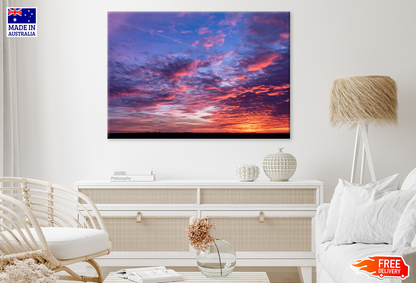 Sunset Cloudy Sky Scenery View Print 100% Australian Made