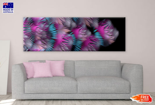 Panoramic Canvas Colourful Absract Design High Quality 100% Australian made wall Canvas Print ready to hang