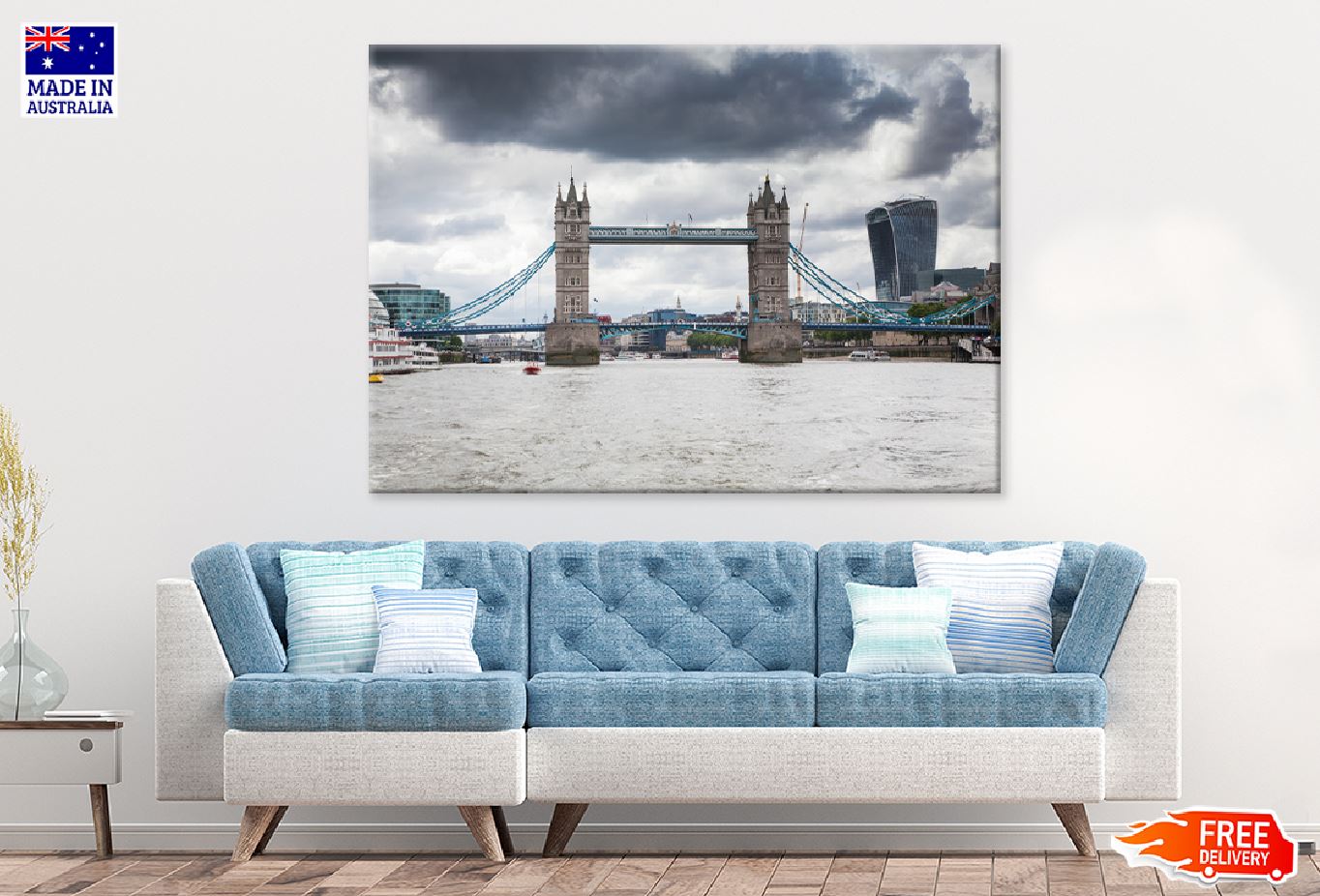 Tower Bridge & Dark Clouds View Photograph Print 100% Australian Made