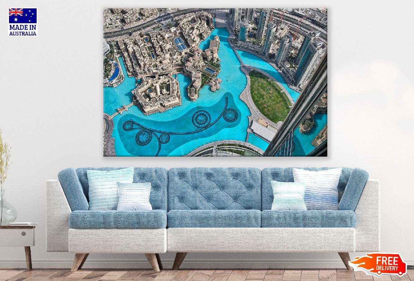 Burj Park Aerial View Photograph Dubai Print 100% Australian Made