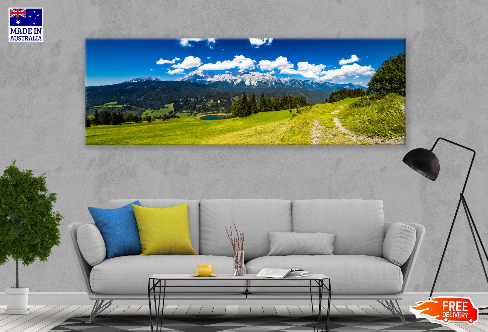 Panoramic Canvas Dachstein Landscape Scenery Photograph High Quality 100% Australian Made Wall Canvas Print Ready to Hang