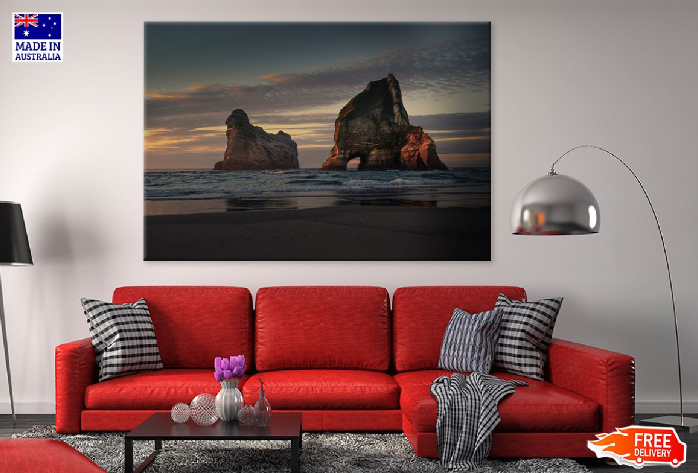 Archway Island Susnet Photograph New Zealand Print 100% Australian Made