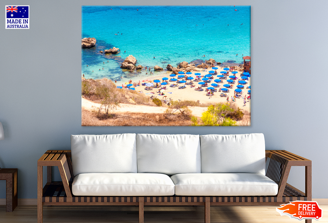 Beach Huts On Sea Aerial View Photograph Print 100% Australian Made
