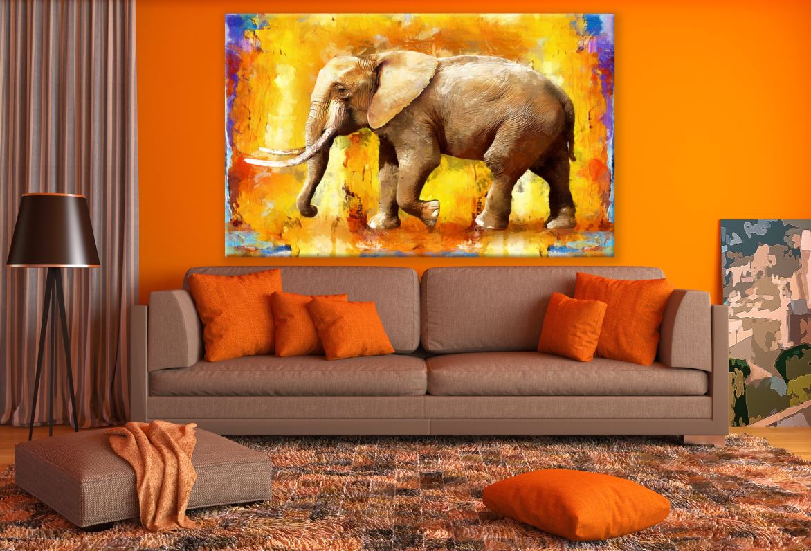 Elephant Multicolour Painting Print 100% Australian Made