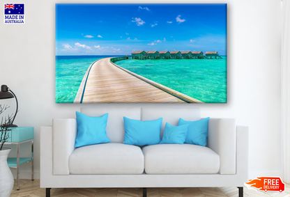 Stunning Beach & Long Pier Photograph Print 100% Australian Made